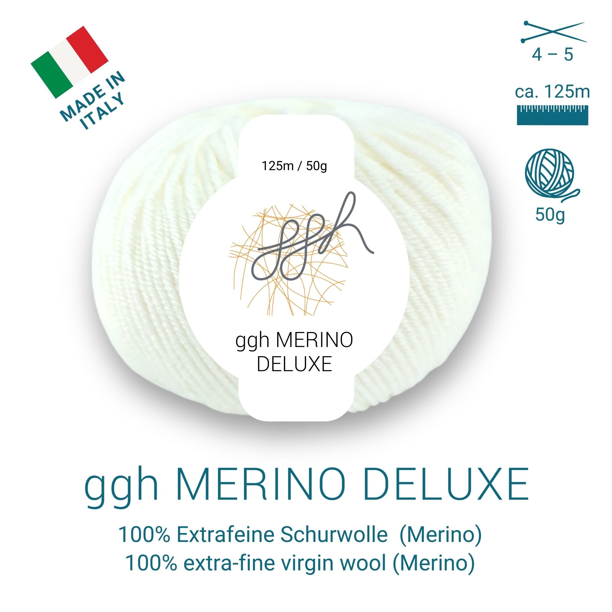 ggh Merino Deluxe - 300g Set (6x50g) - 002 - Weiß - Rebecca - Online.de