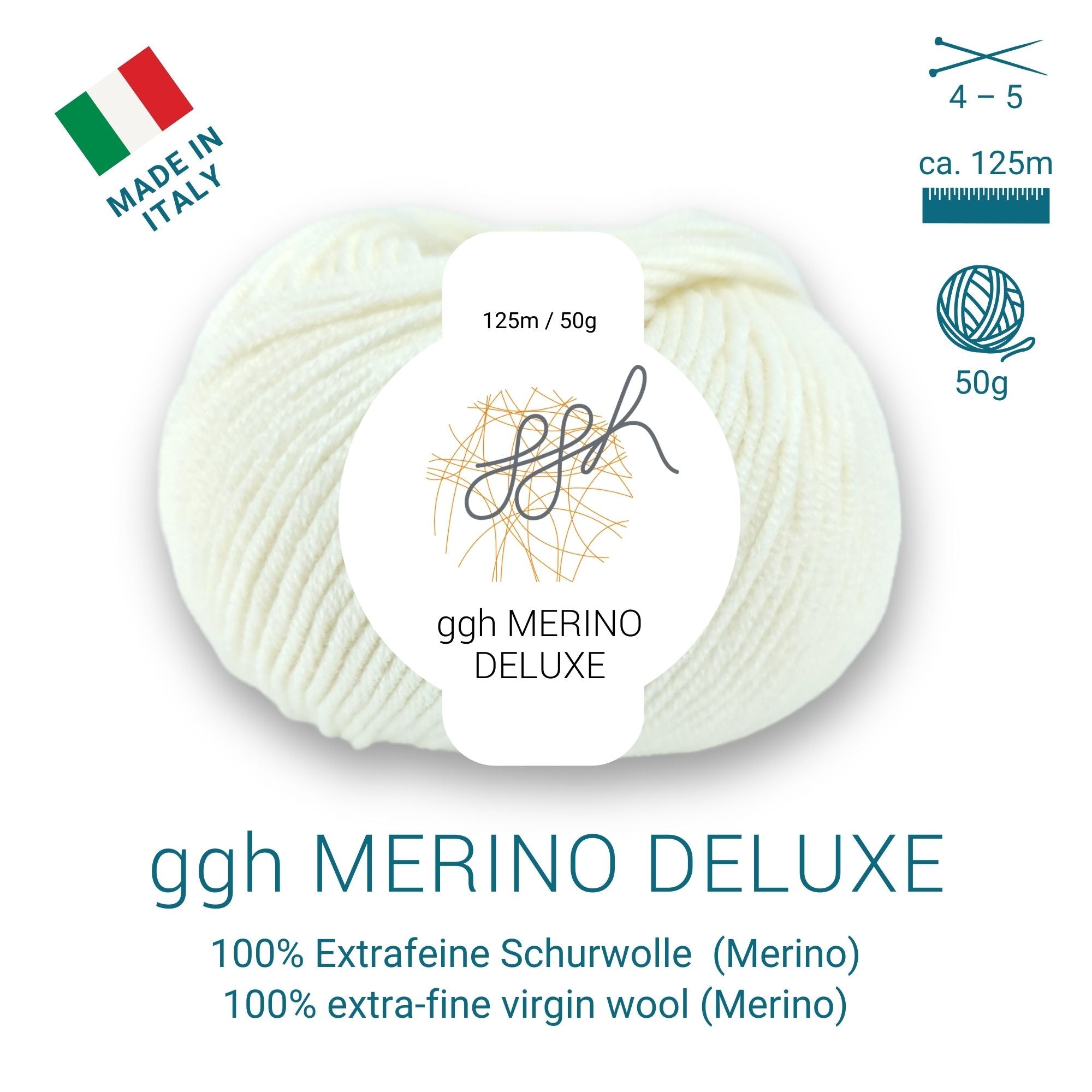 ggh Merino Deluxe - 300g Set (6x50g) - 003 - Wollweiß - Rebecca - Online.de