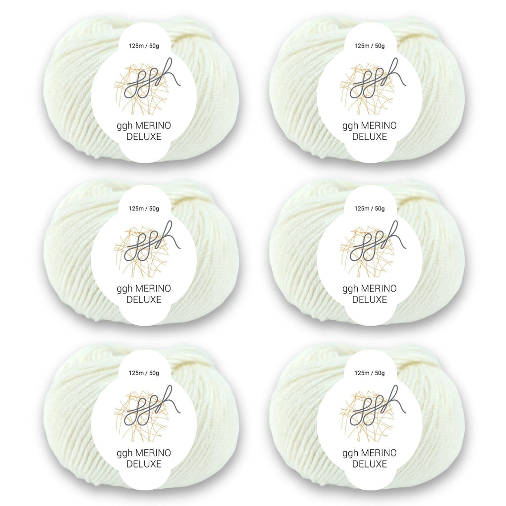 ggh Merino Deluxe - 300g Set (6x50g) - 003 - Wollweiß - Rebecca - Online.de
