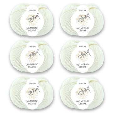 ggh Merino Deluxe - 300g Set (6x50g) - 003 - Wollweiß