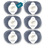 ggh Merino Deluxe - 300g Set (6x50g) - 004 - Mittelgrau - Rebecca - Online.de