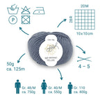 ggh Merino Deluxe - 300g Set (6x50g) - 004 - Mittelgrau - Rebecca - Online.de