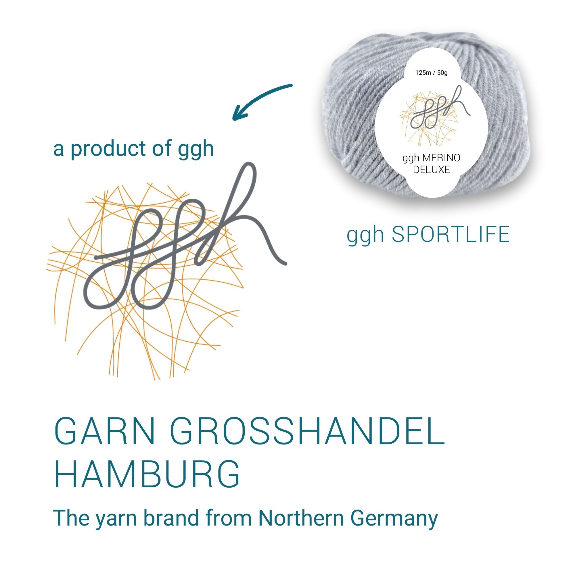 ggh Merino Deluxe - 300g Set (6x50g) - 005 - Grau - Rebecca - Online.de