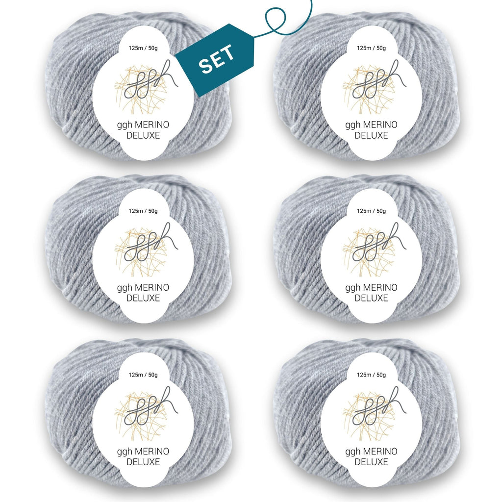 ggh Merino Deluxe - 300g Set (6x50g) - 005 - Grau - Rebecca - Online.de