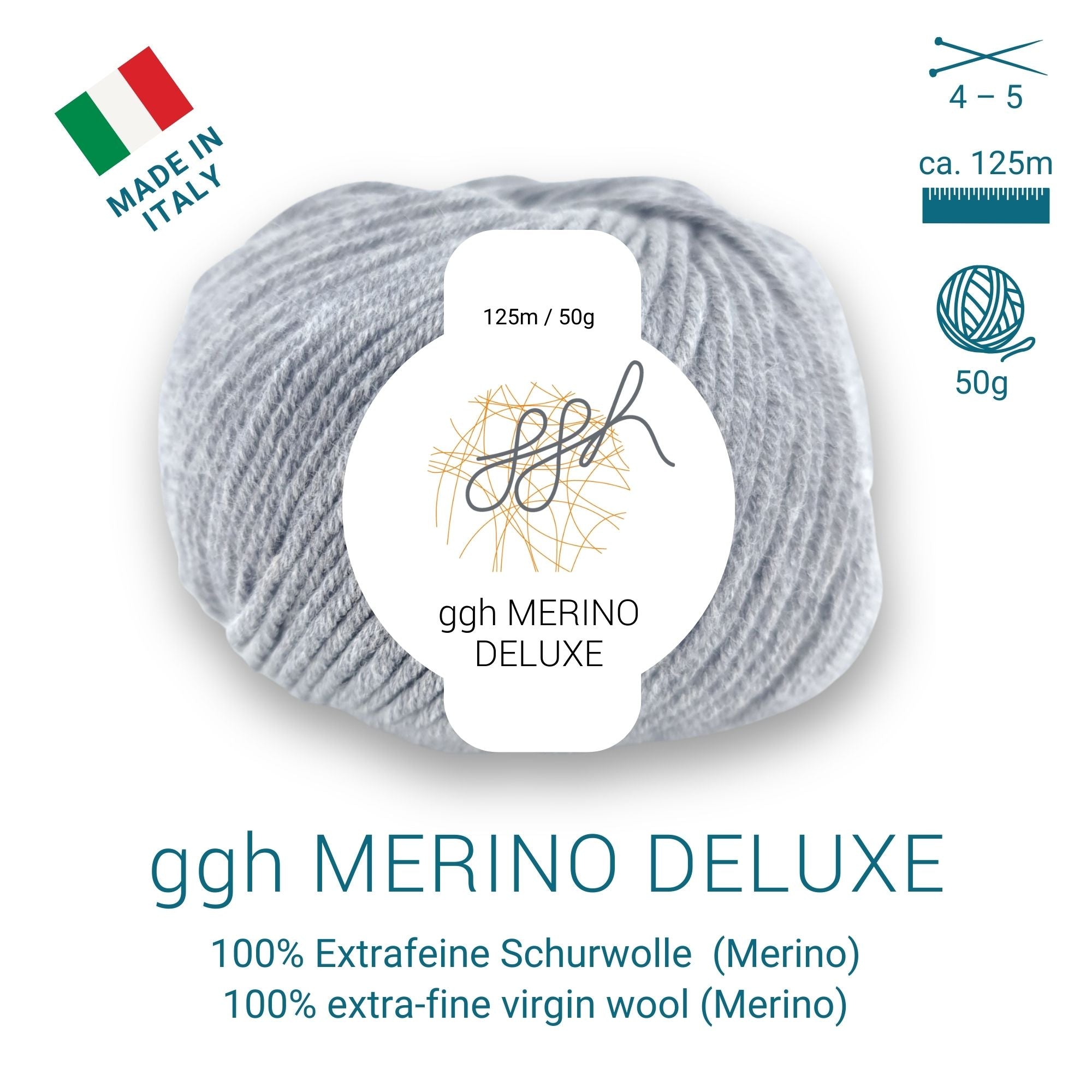 ggh Merino Deluxe - 300g Set (6x50g) - 005 - Grau - Rebecca - Online.de