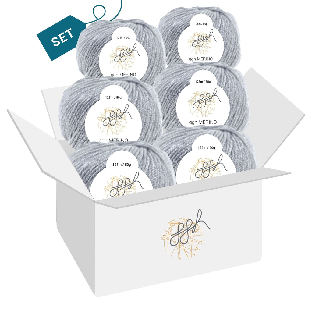ggh Merino Deluxe - 300g Set (6x50g) - 005 - Grau - Rebecca - Online.de