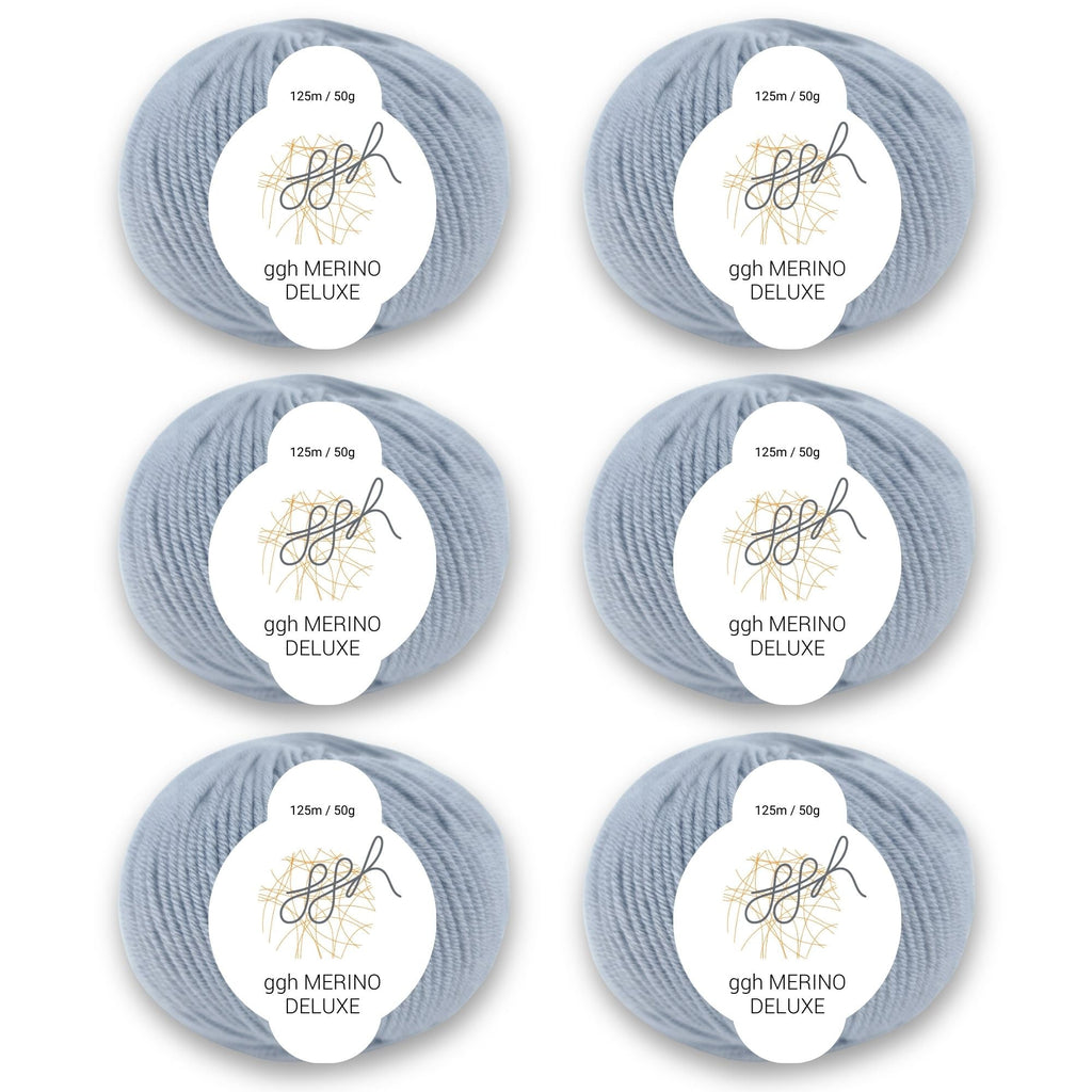 ggh Merino Deluxe - 300g Set (6x50g) - 006 - Hellgrau - Rebecca - Online.de