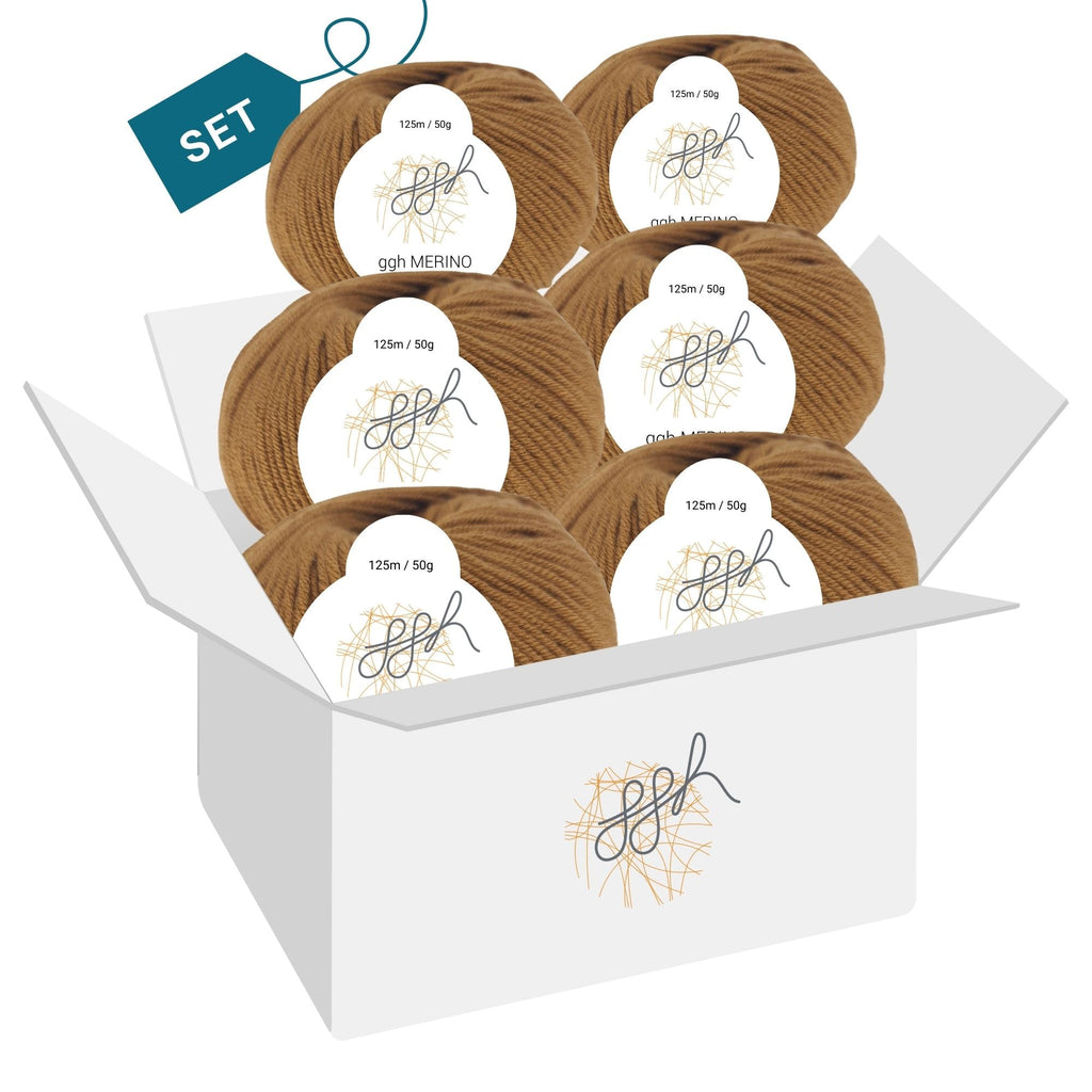 ggh Merino Deluxe - 300g Set (6x50g) - 007 - Hirschbraun - Rebecca - Online.de