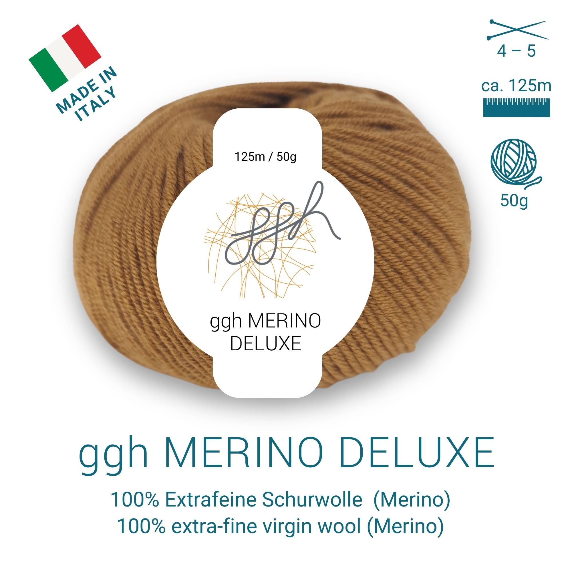 ggh Merino Deluxe - 300g Set (6x50g) - 007 - Hirschbraun - Rebecca - Online.de