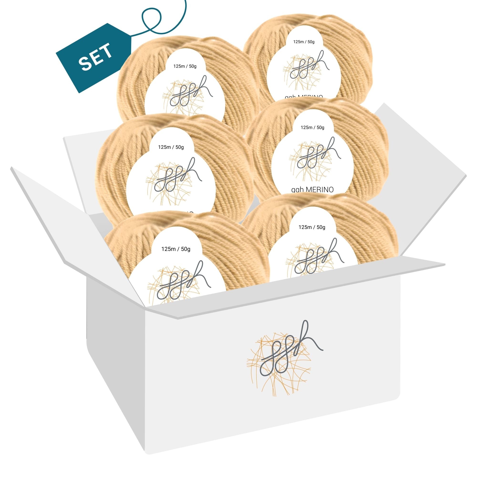 ggh Merino Deluxe - 300g Set (6x50g) - 008 – Beigebraun - Rebecca - Online.de