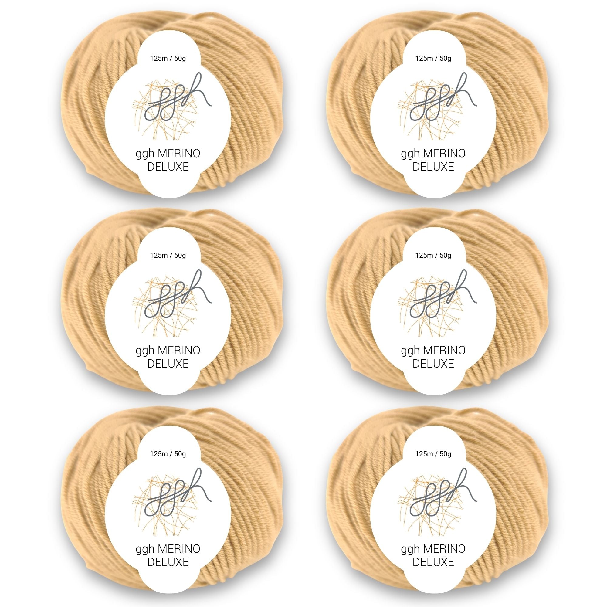 ggh Merino Deluxe - 300g Set (6x50g) - 008 – Beigebraun - Rebecca - Online.de