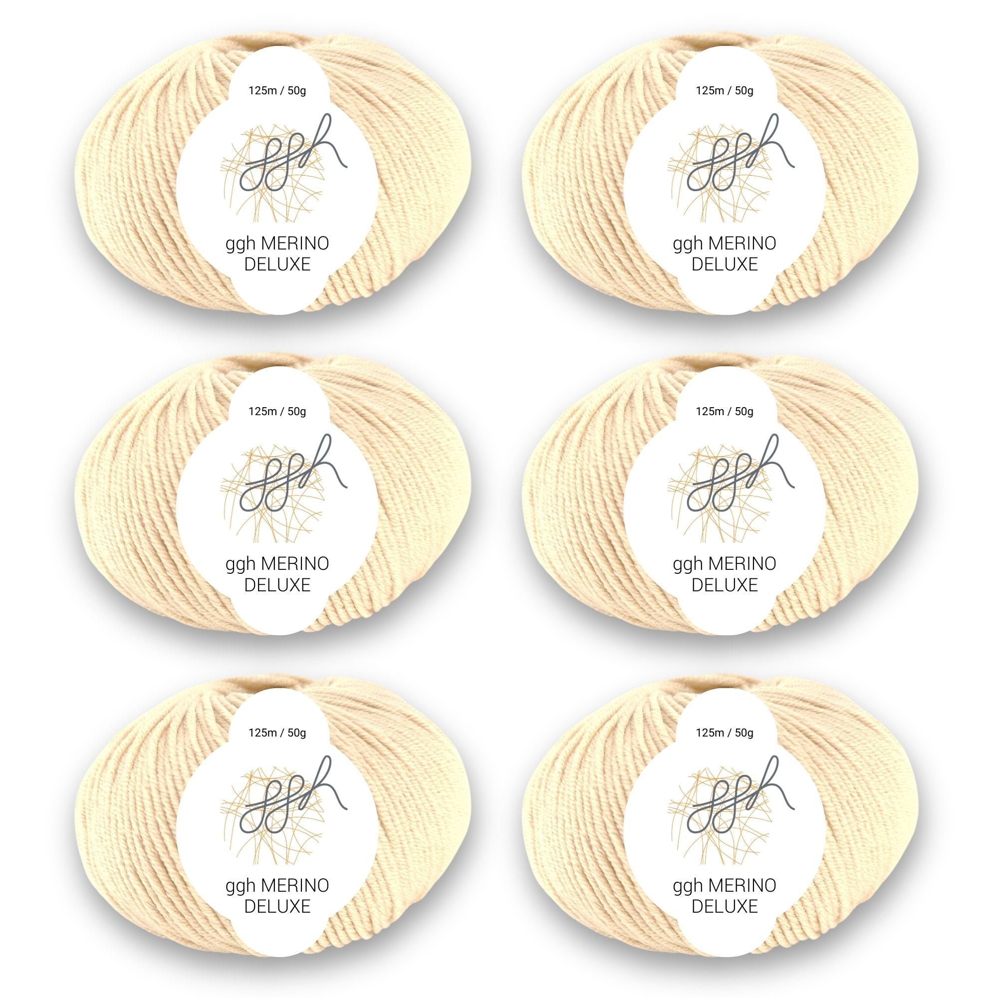 ggh Merino Deluxe - 300g Set (6x50g) - 009 - Creme - Rebecca - Online.de