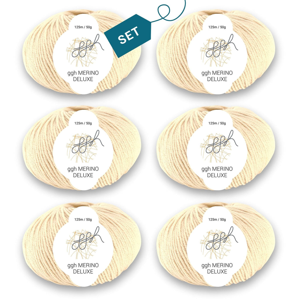 ggh Merino Deluxe - 300g Set (6x50g) - 009 - Creme - Rebecca - Online.de