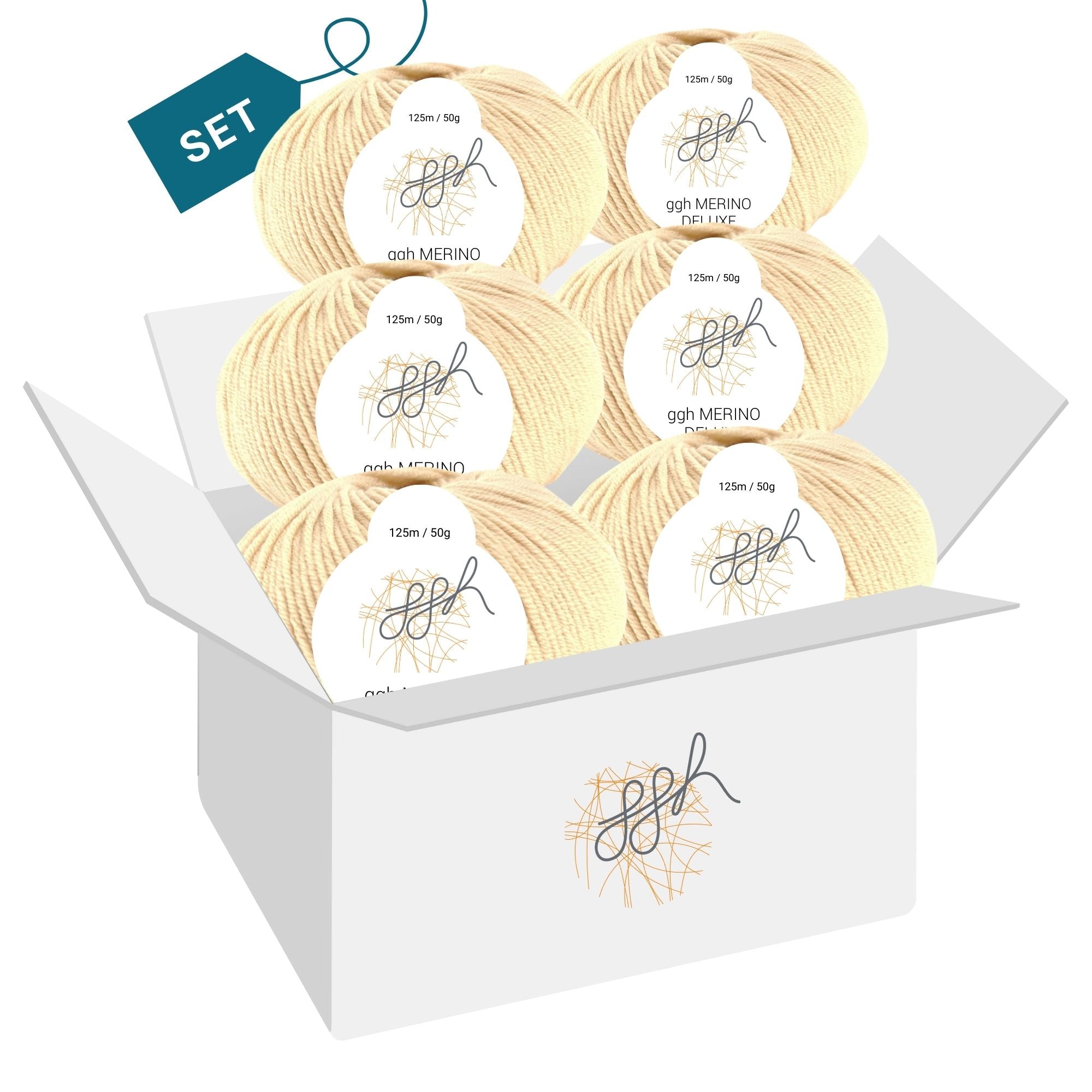 ggh Merino Deluxe - 300g Set (6x50g) - 009 - Creme - Rebecca - Online.de