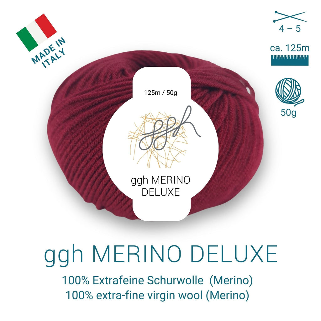 ggh Merino Deluxe - 300g Set (6x50g) - 010 - Bordeauxrot - Rebecca - Online.de