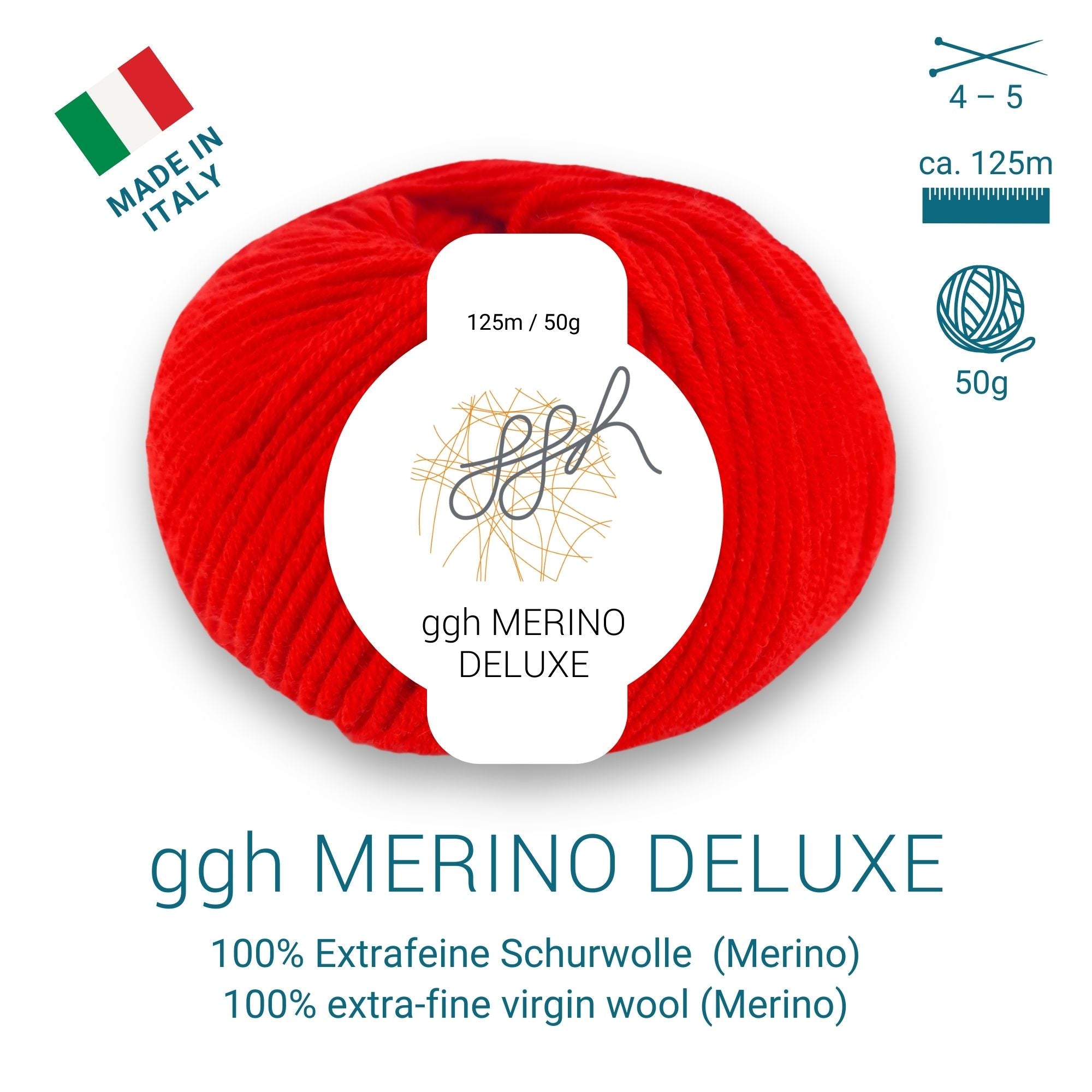 ggh Merino Deluxe - 300g Set (6x50g) - 011 - Rot - Rebecca - Online.de