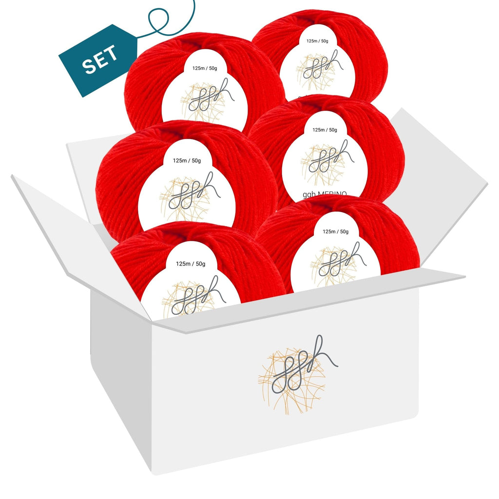 ggh Merino Deluxe - 300g Set (6x50g) - 011 - Rot - Rebecca - Online.de