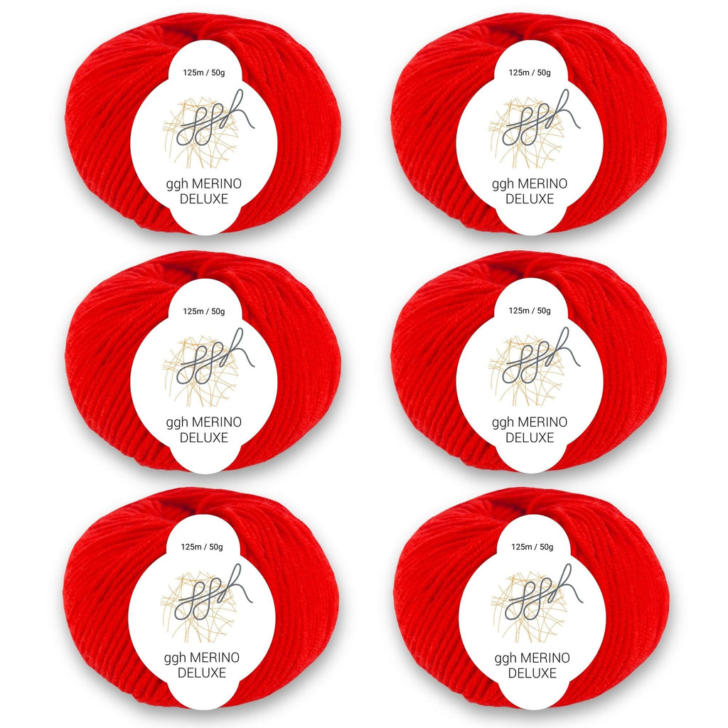 ggh Merino Deluxe - 300g Set (6x50g) - 011 - Rot - Rebecca - Online.de