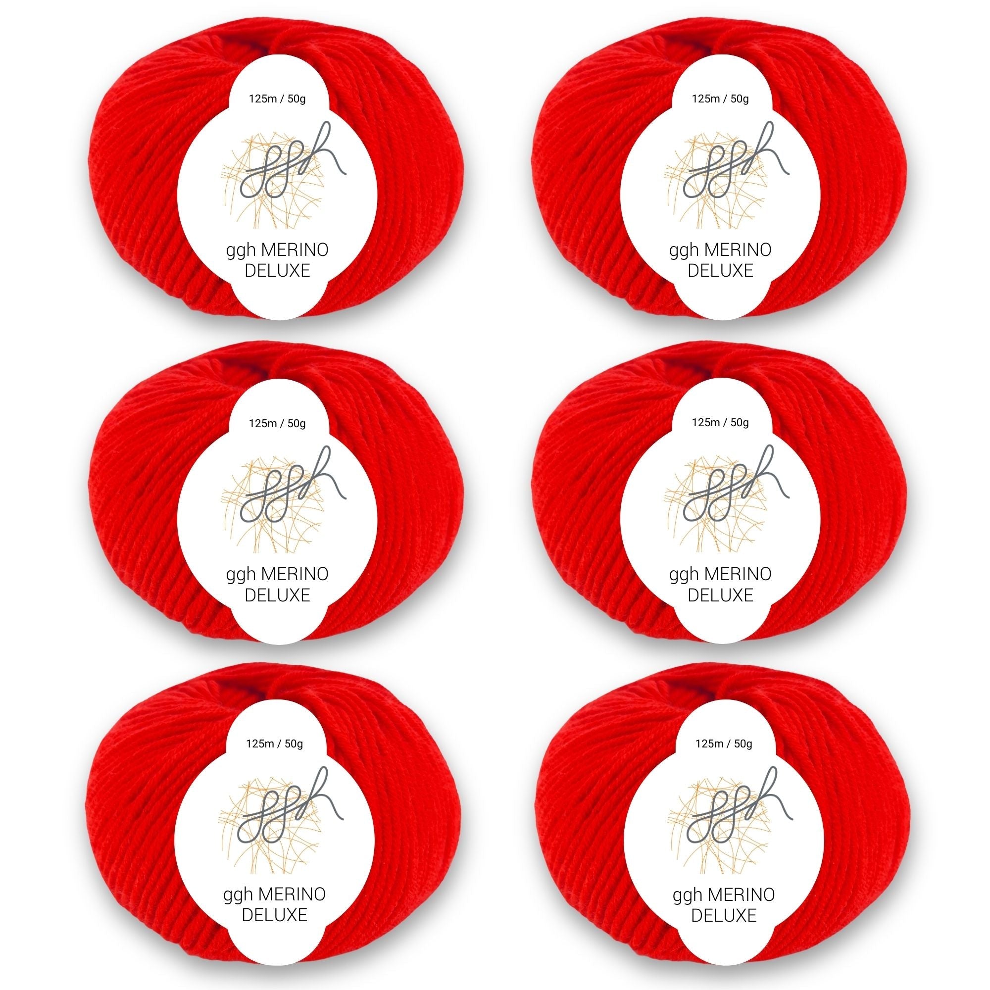 ggh Merino Deluxe - 300g Set (6x50g) - 011 - Rot - Rebecca - Online.de