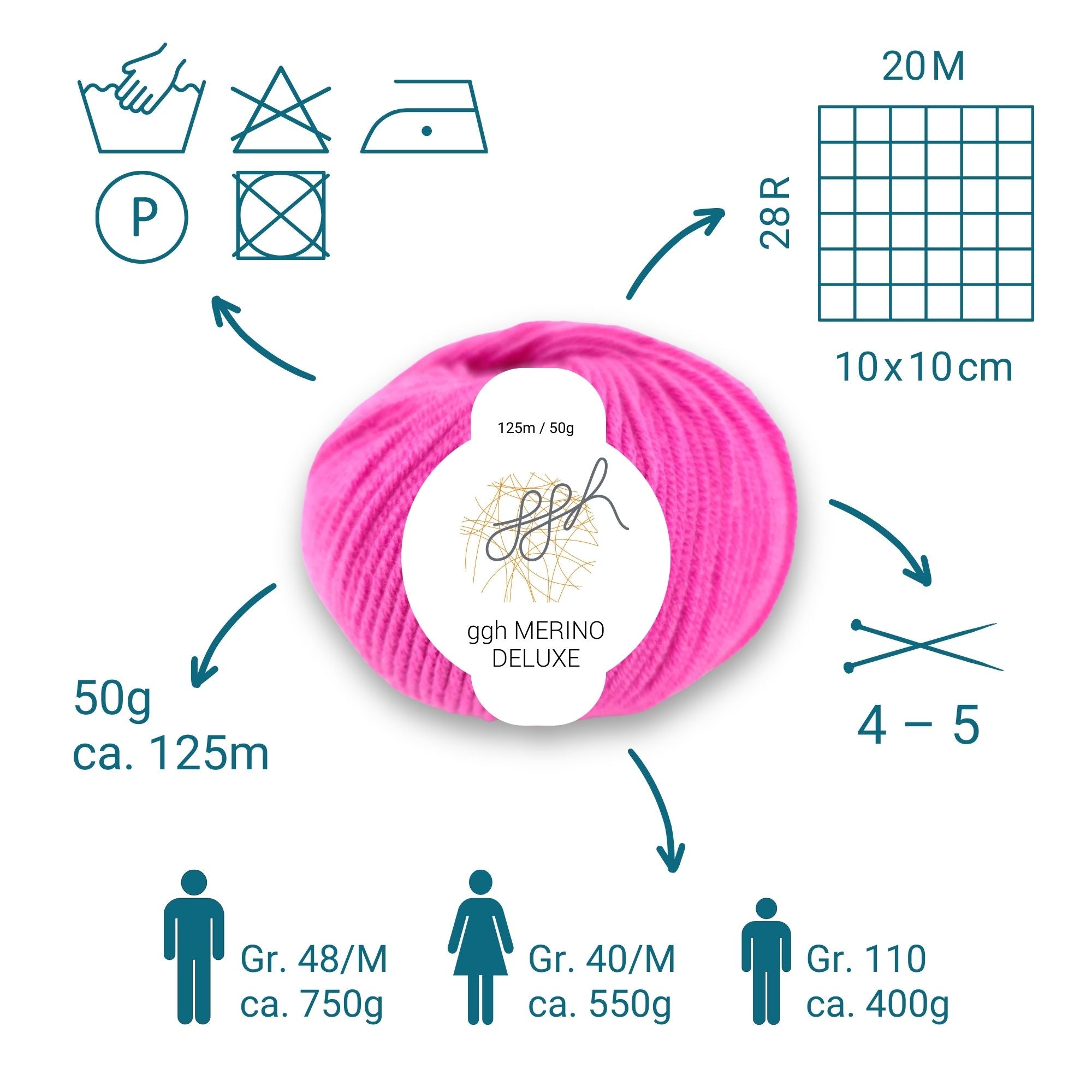 ggh Merino Deluxe - 300g Set (6x50g) - 012 - Pink - Rebecca - Online.de