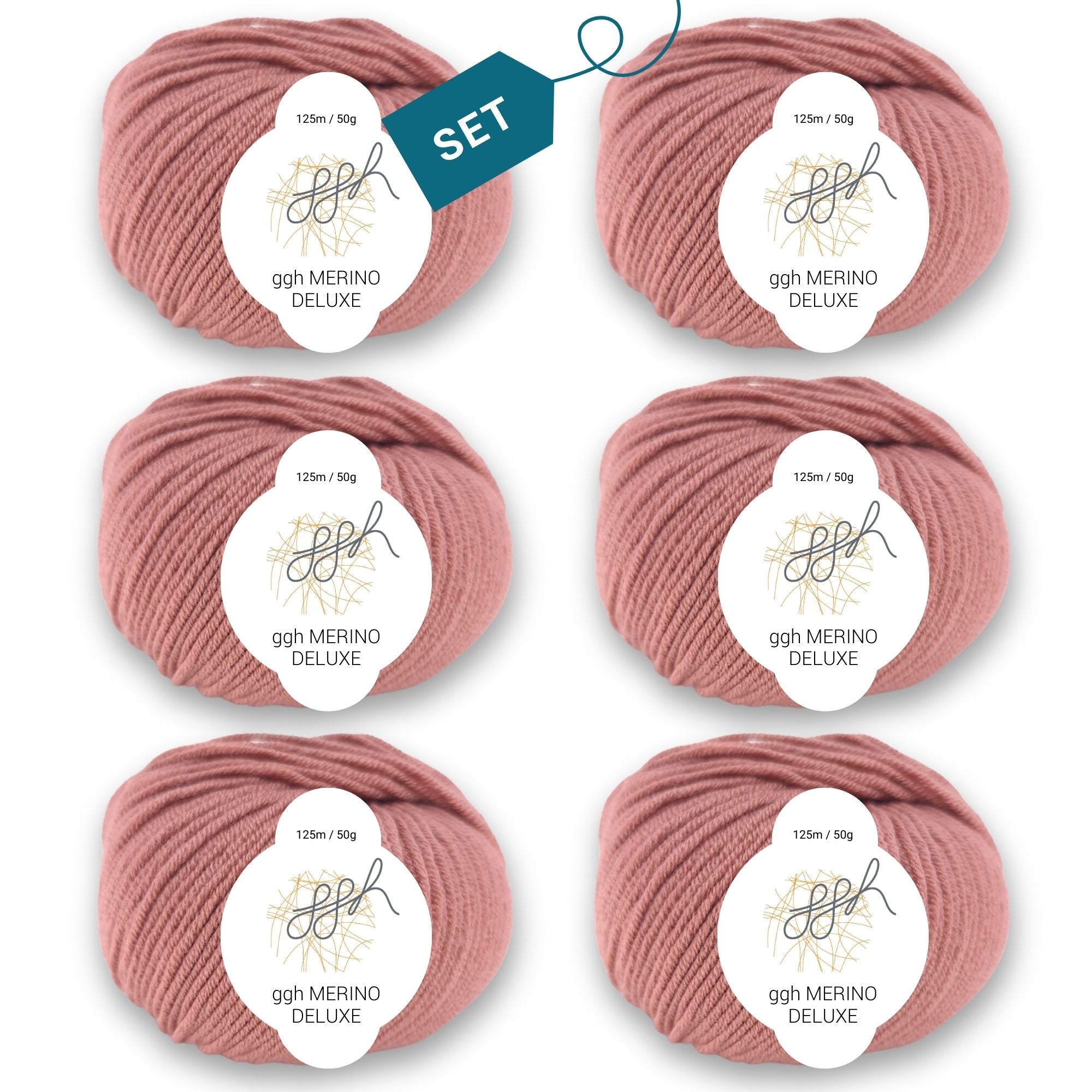 ggh Merino Deluxe - 300g Set (6x50g) - 013 - Rosenholz - Rebecca - Online.de