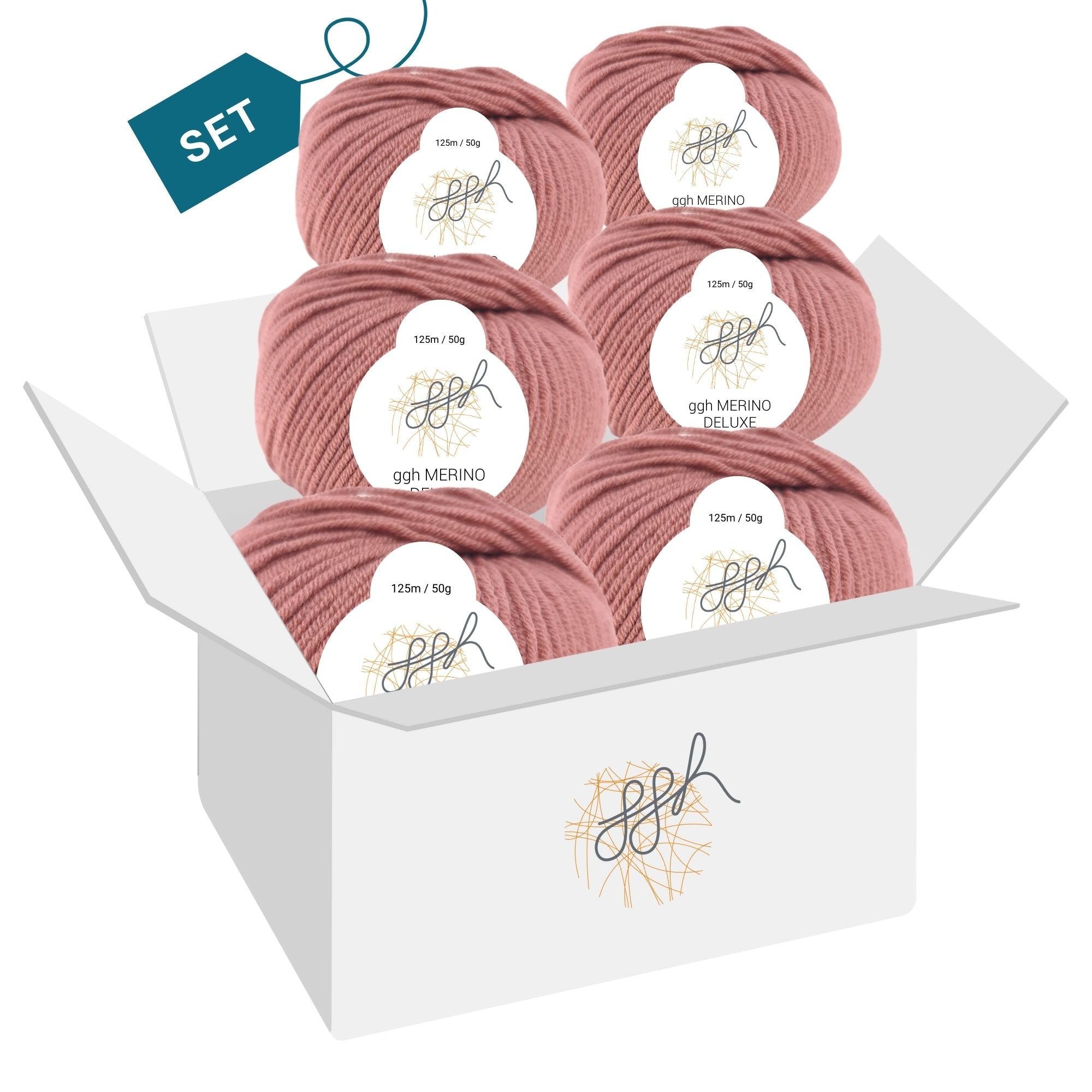 ggh Merino Deluxe - 300g Set (6x50g) - 013 - Rosenholz - Rebecca - Online.de