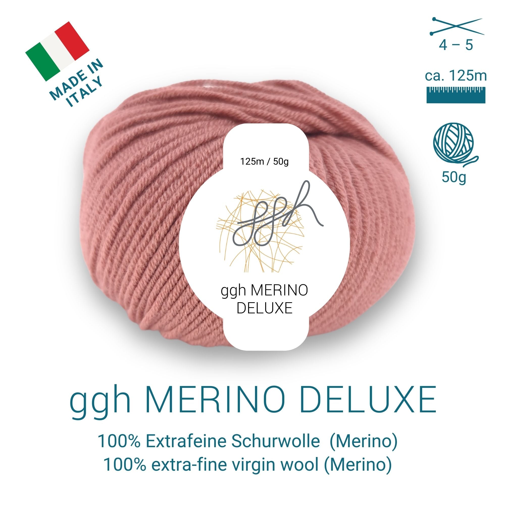 ggh Merino Deluxe - 300g Set (6x50g) - 013 - Rosenholz - Rebecca - Online.de