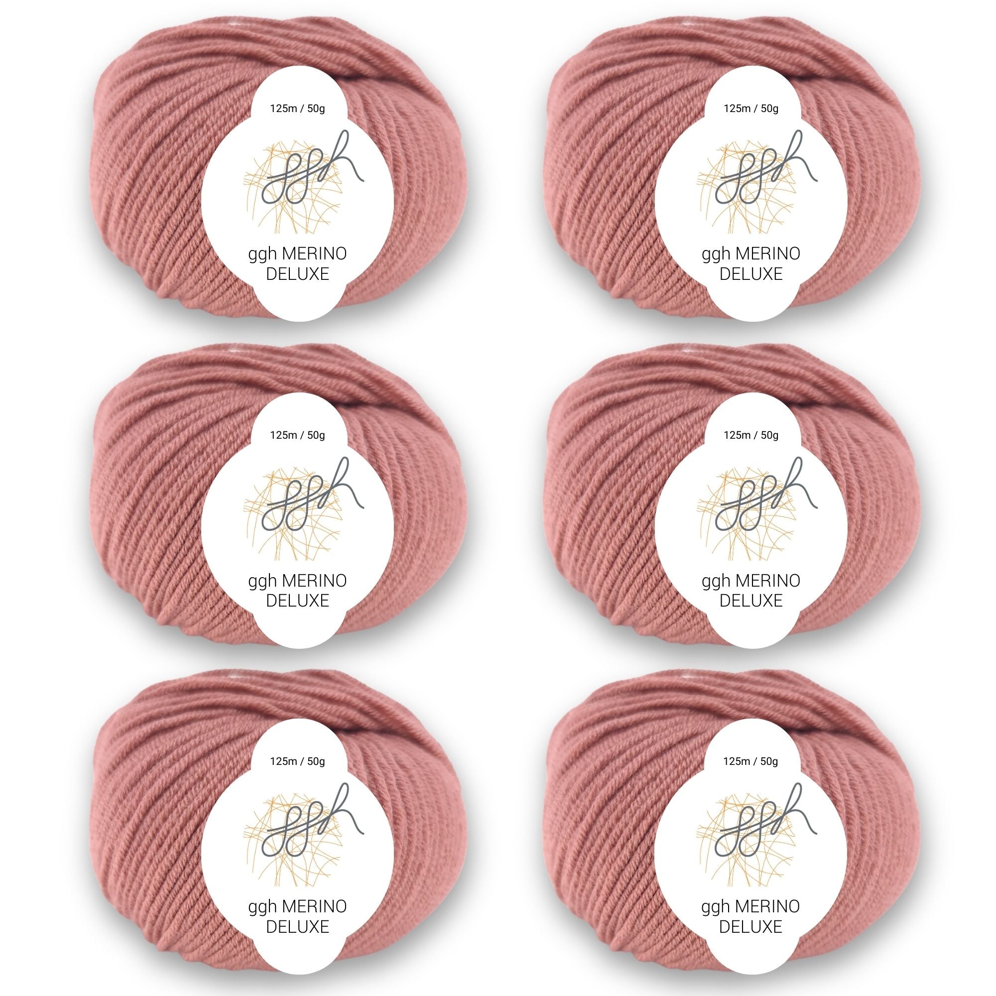 ggh Merino Deluxe - 300g Set (6x50g) - 013 - Rosenholz - Rebecca - Online.de