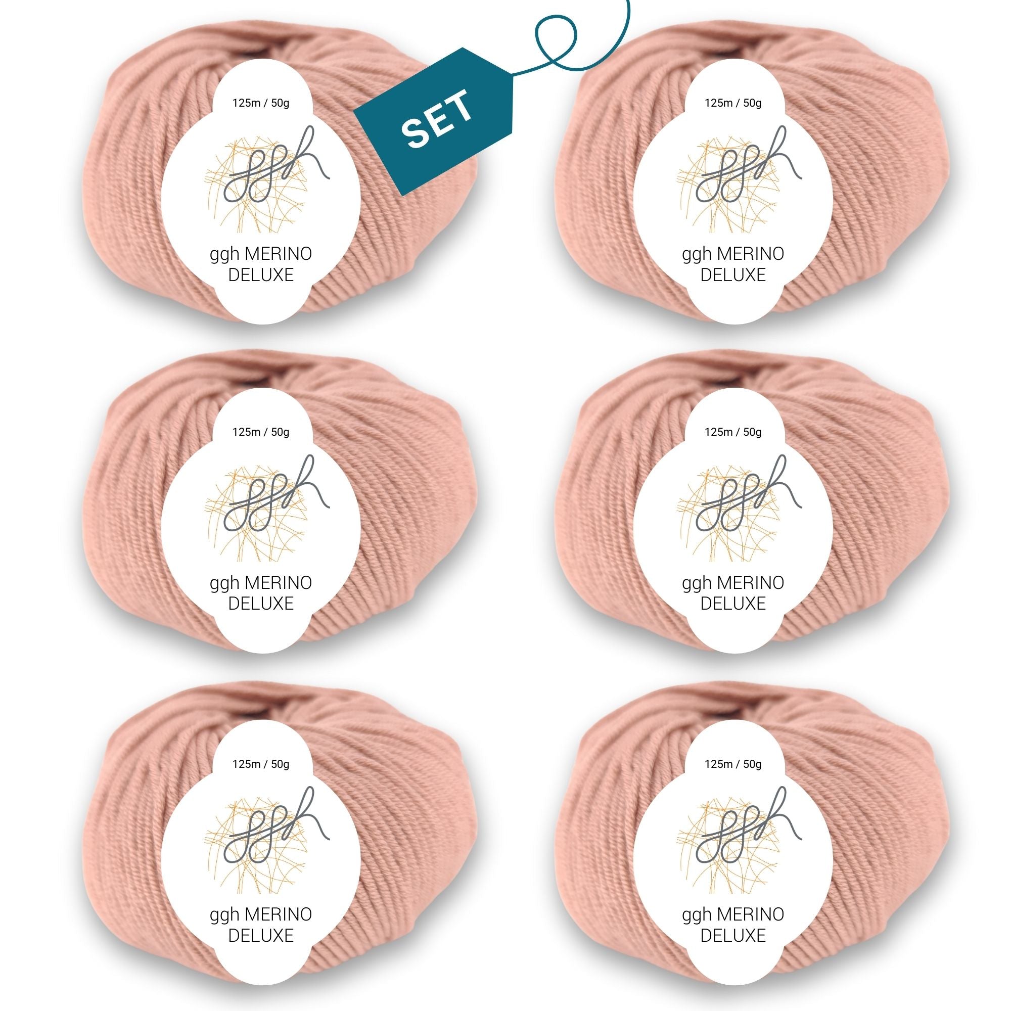 ggh Merino Deluxe - 300g Set (6x50g) - 014 - Flamingo Pink - Rebecca - Online.de