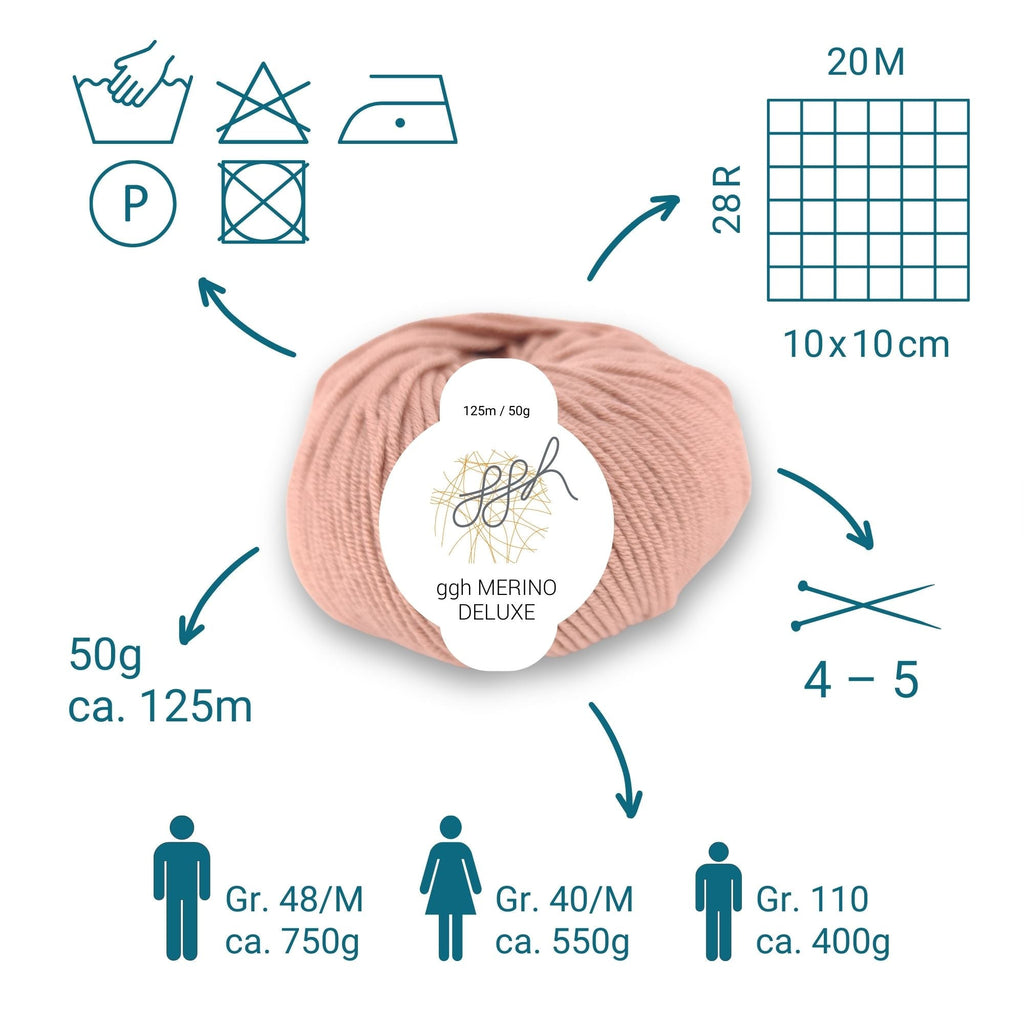 ggh Merino Deluxe - 300g Set (6x50g) - 014 - Flamingo Pink - Rebecca - Online.de