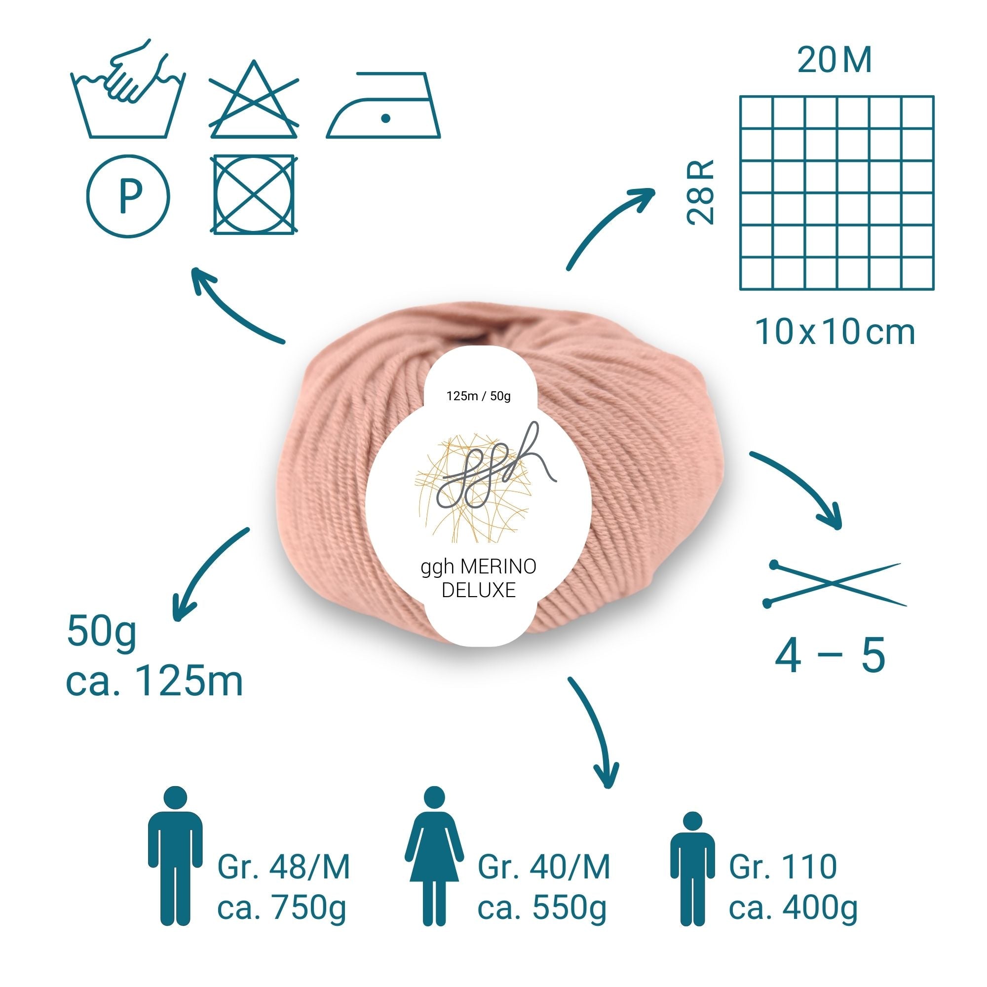ggh Merino Deluxe - 300g Set (6x50g) - 014 - Flamingo Pink - Rebecca - Online.de