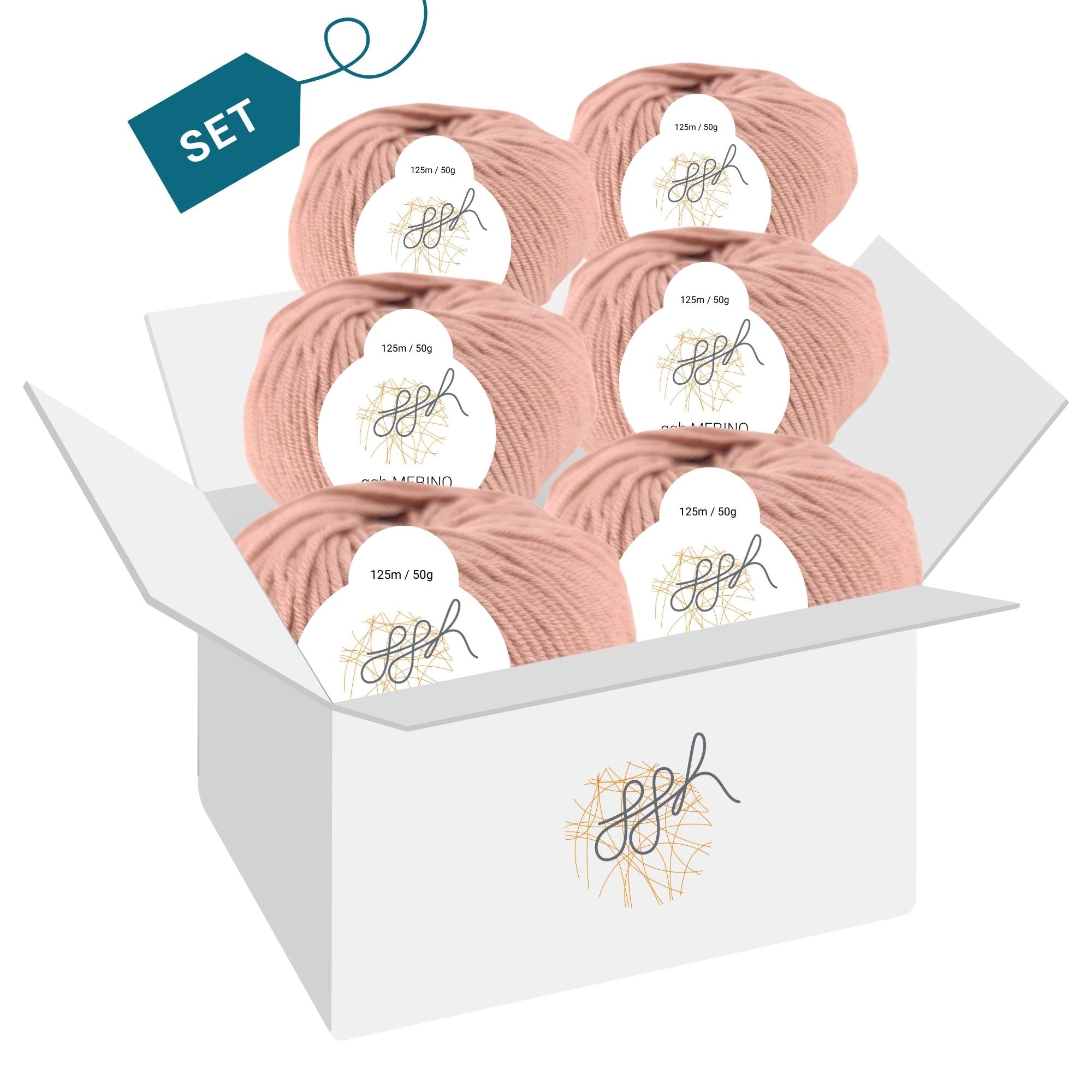 ggh Merino Deluxe - 300g Set (6x50g) - 014 - Flamingo Pink - Rebecca - Online.de