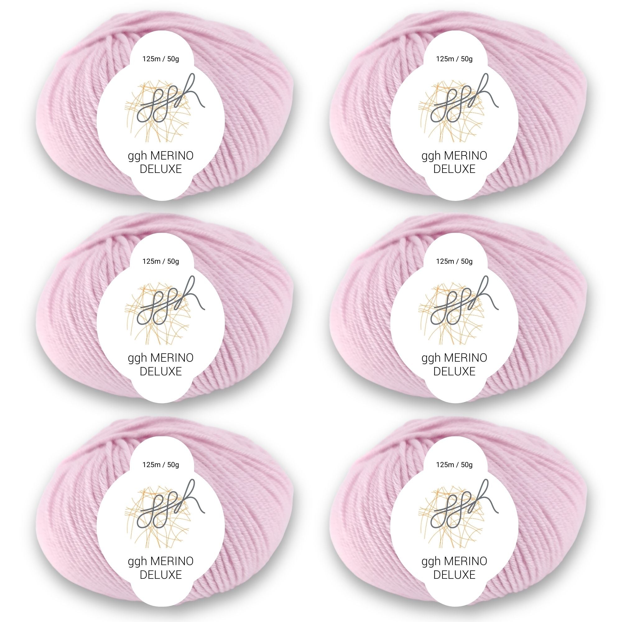 ggh Merino Deluxe - 300g Set (6x50g) - 015 - Zartrosa - Rebecca - Online.de