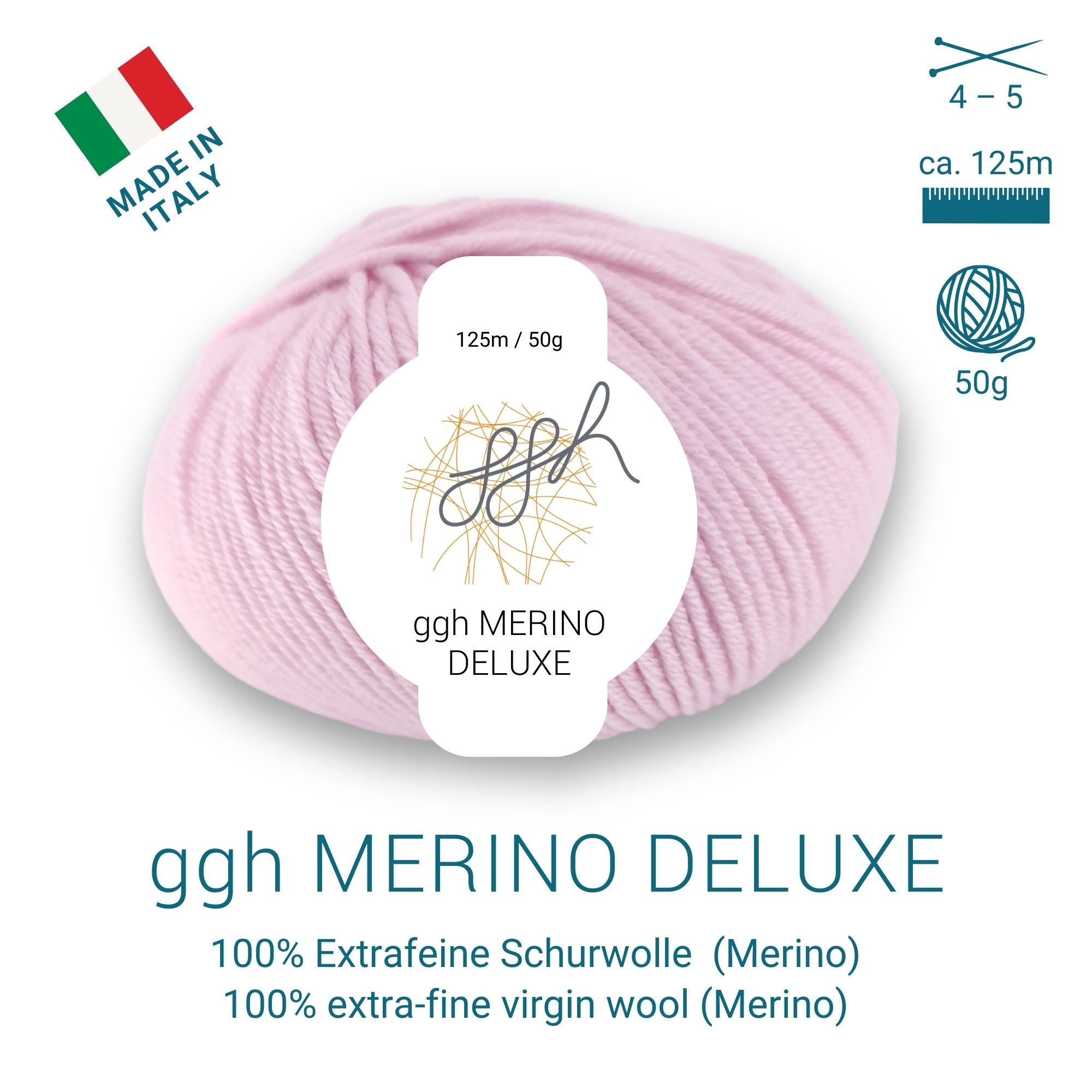 ggh Merino Deluxe - 300g Set (6x50g) - 015 - Zartrosa - Rebecca - Online.de