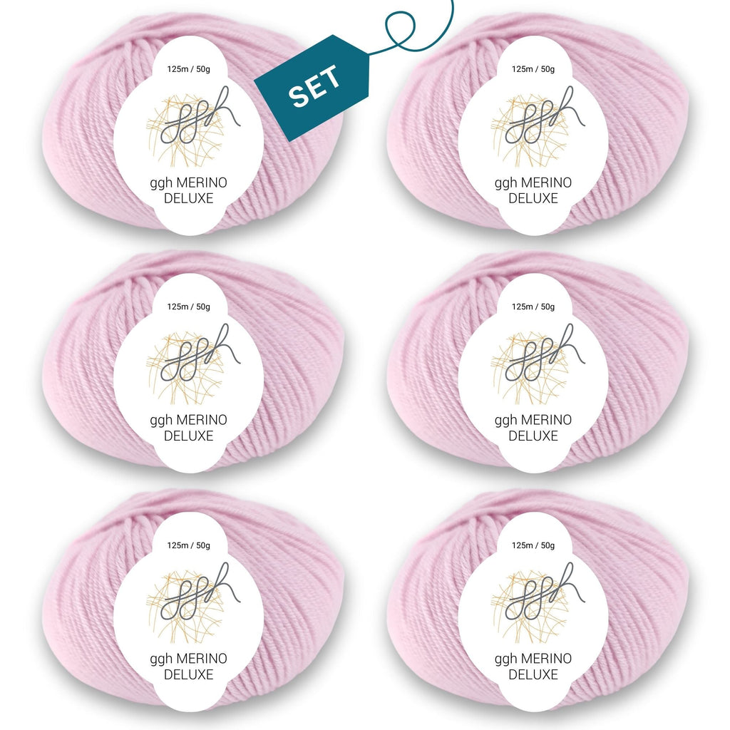 ggh Merino Deluxe - 300g Set (6x50g) - 015 - Zartrosa - Rebecca - Online.de