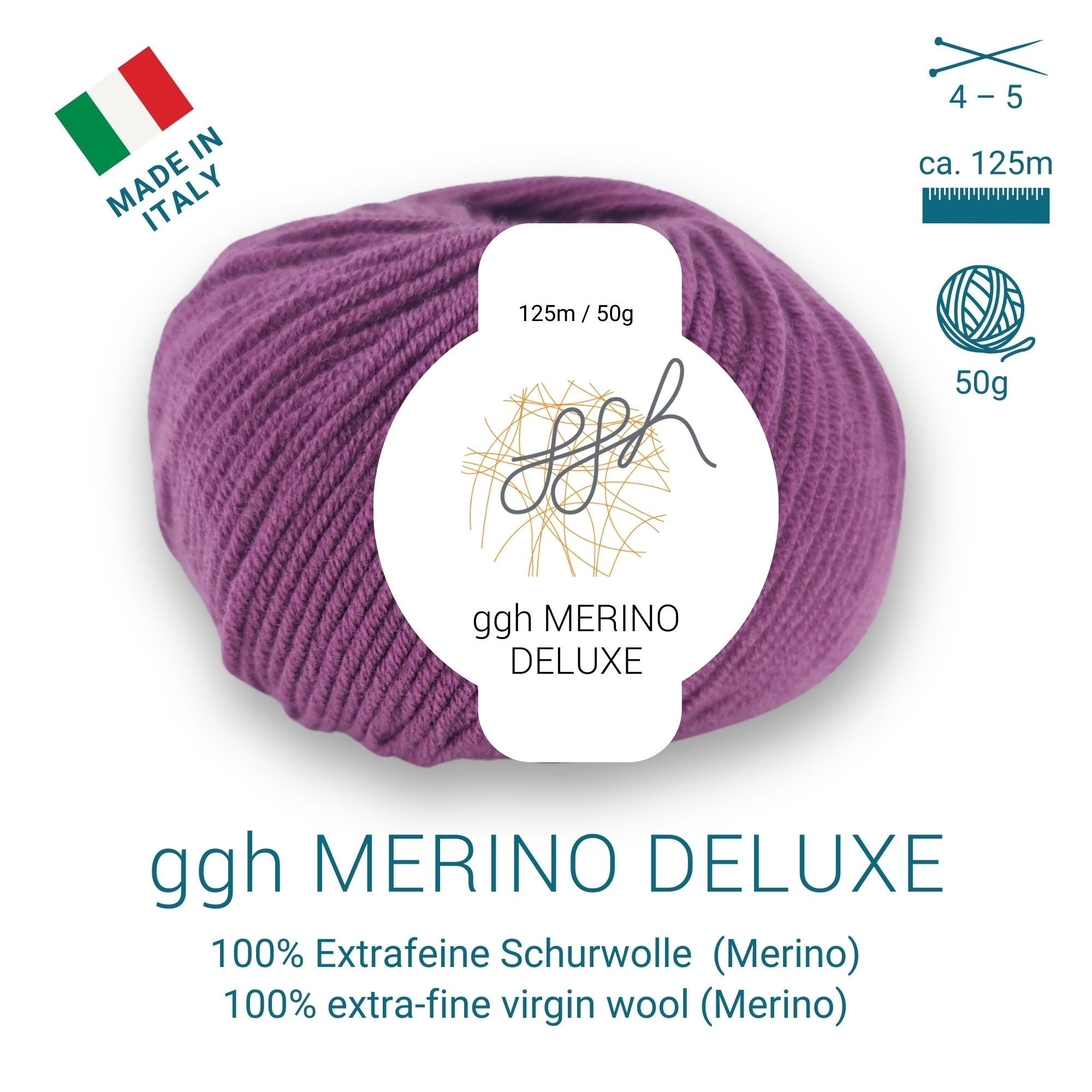 ggh Merino Deluxe - 300g Set (6x50g) - 016 - Granatrot - Rebecca - Online.de