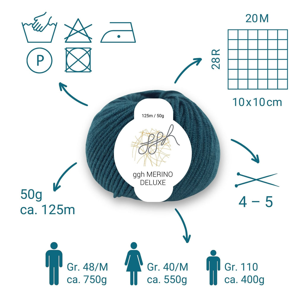 ggh Merino Deluxe - 300g Set (6x50g) - 017 - Jägergrün - Rebecca - Online.de