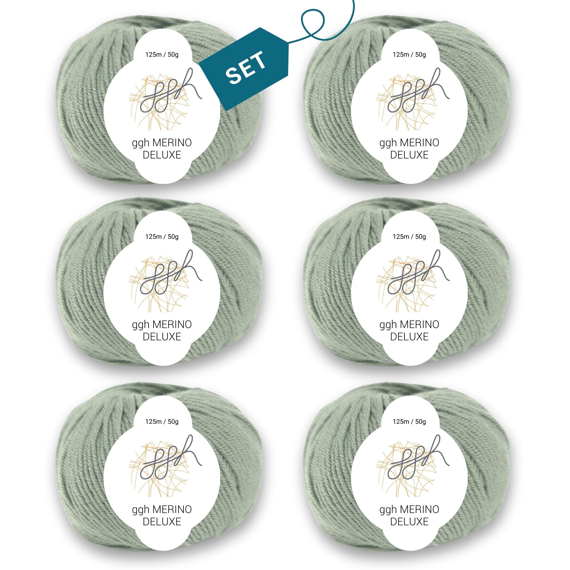 ggh Merino Deluxe - 300g Set (6x50g) - 018 - Schilfgrün - Rebecca - Online.de