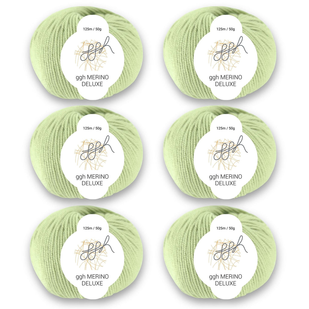 ggh Merino Deluxe - 300g Set (6x50g) - 019 - Helles Limettengrün - Rebecca - Online.de