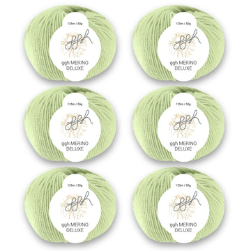 ggh Merino Deluxe - 300g Set (6x50g) - 019 - Helles Limettengrün