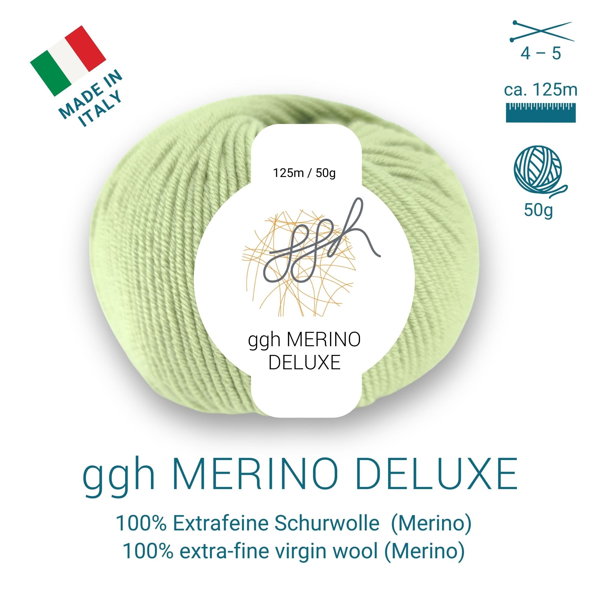 ggh Merino Deluxe - 300g Set (6x50g) - 019 - Helles Limettengrün - Rebecca - Online.de