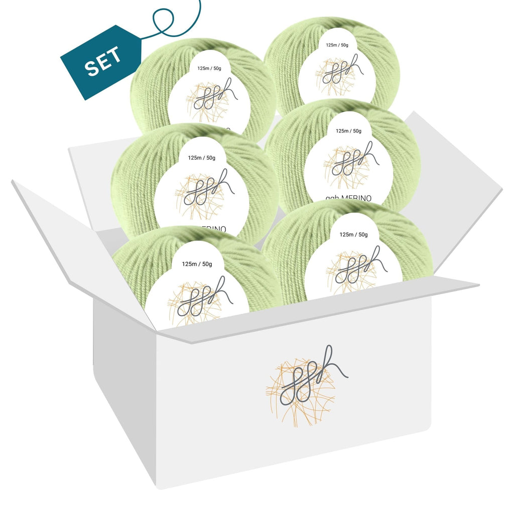 ggh Merino Deluxe - 300g Set (6x50g) - 019 - Helles Limettengrün - Rebecca - Online.de
