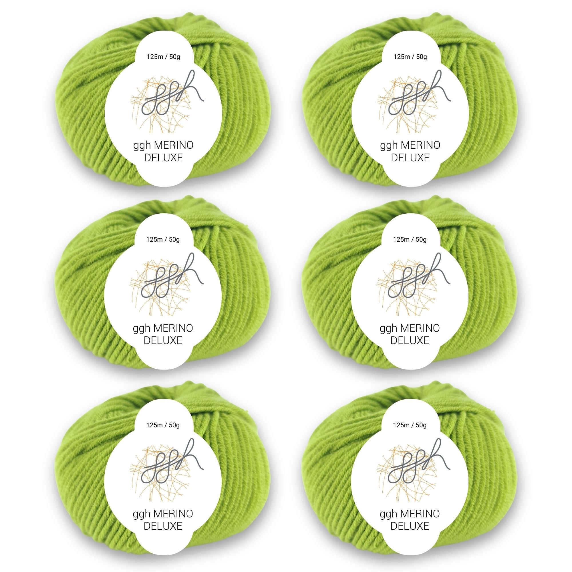 ggh Merino Deluxe - 300g Set (6x50g) - 020 - Moos - Rebecca - Online.de