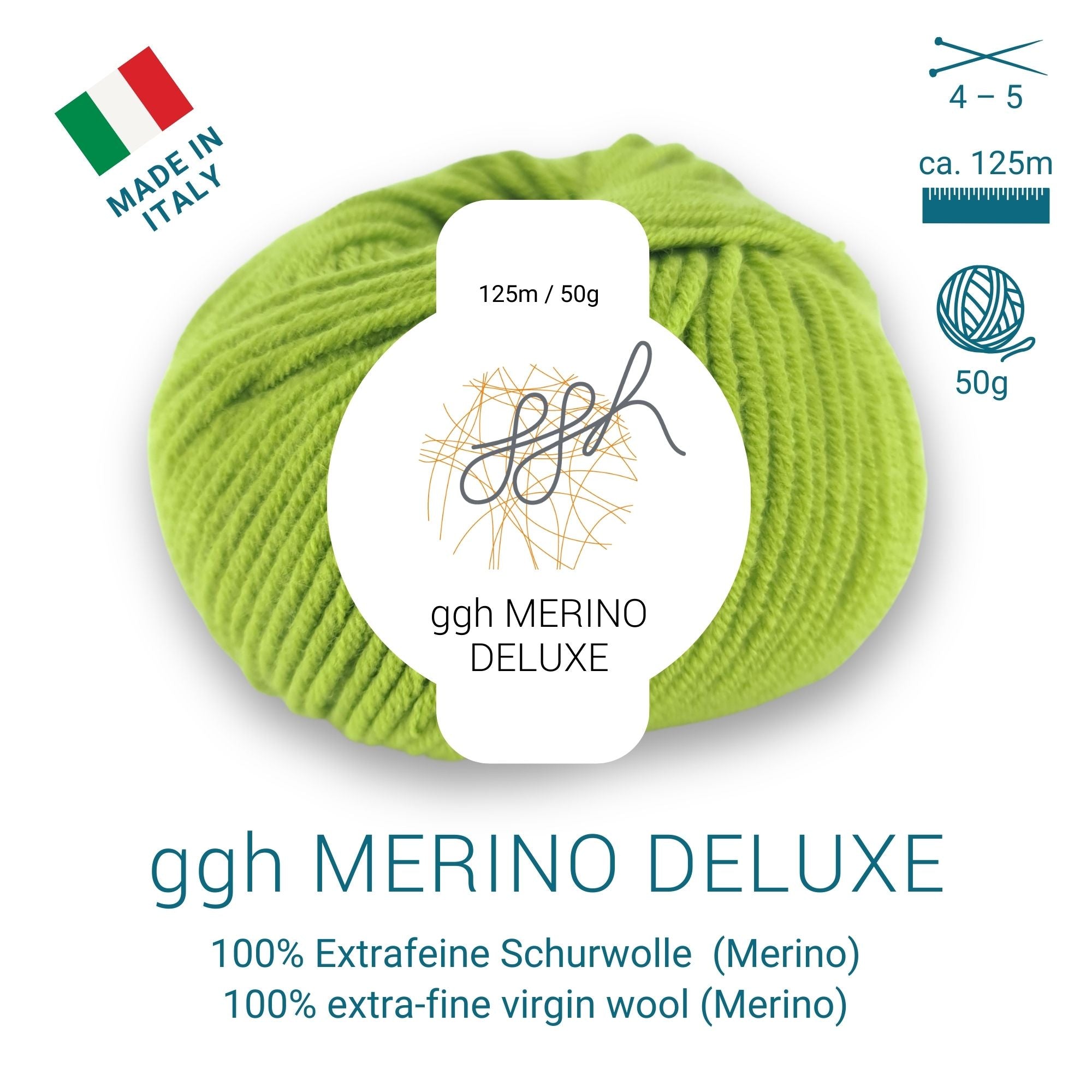 ggh Merino Deluxe - 300g Set (6x50g) - 020 - Moos - Rebecca - Online.de