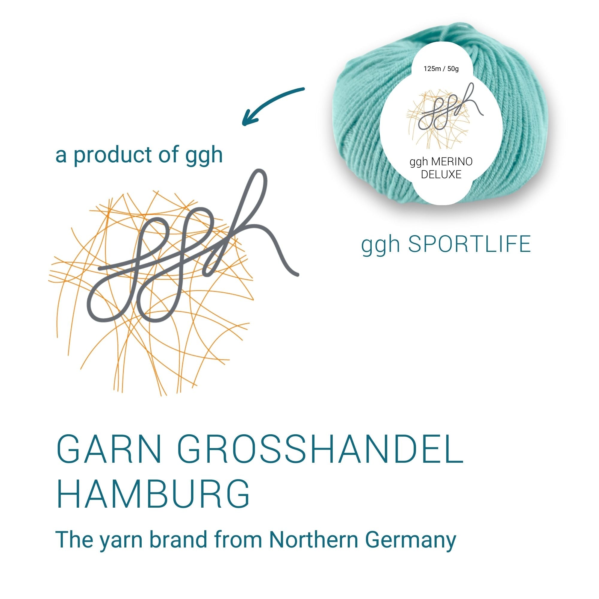 ggh Merino Deluxe - 300g Set (6x50g) - 021 - Türkis - Rebecca - Online.de