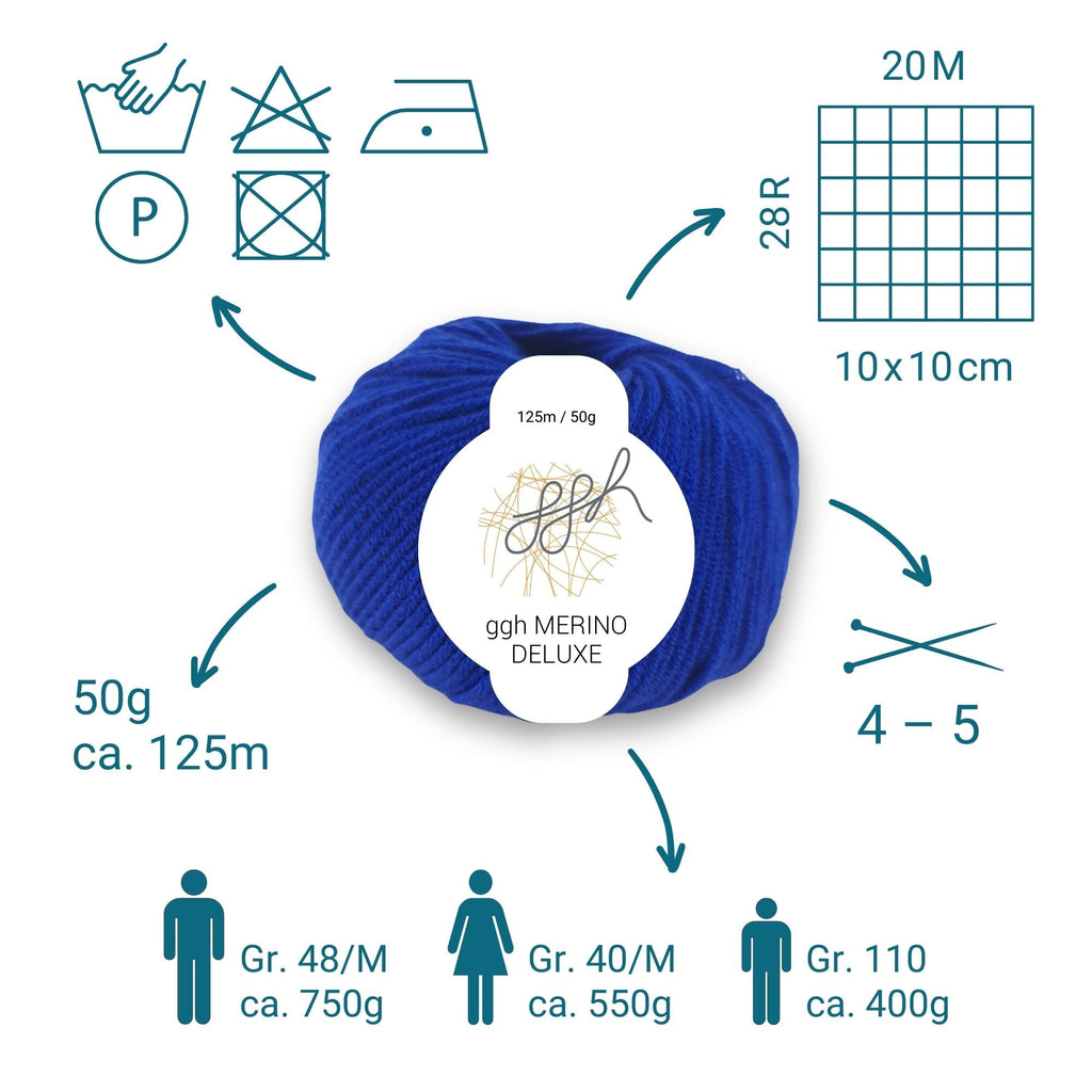 ggh Merino Deluxe - 300g Set (6x50g) - 022 - Dunkelblau - Rebecca - Online.de