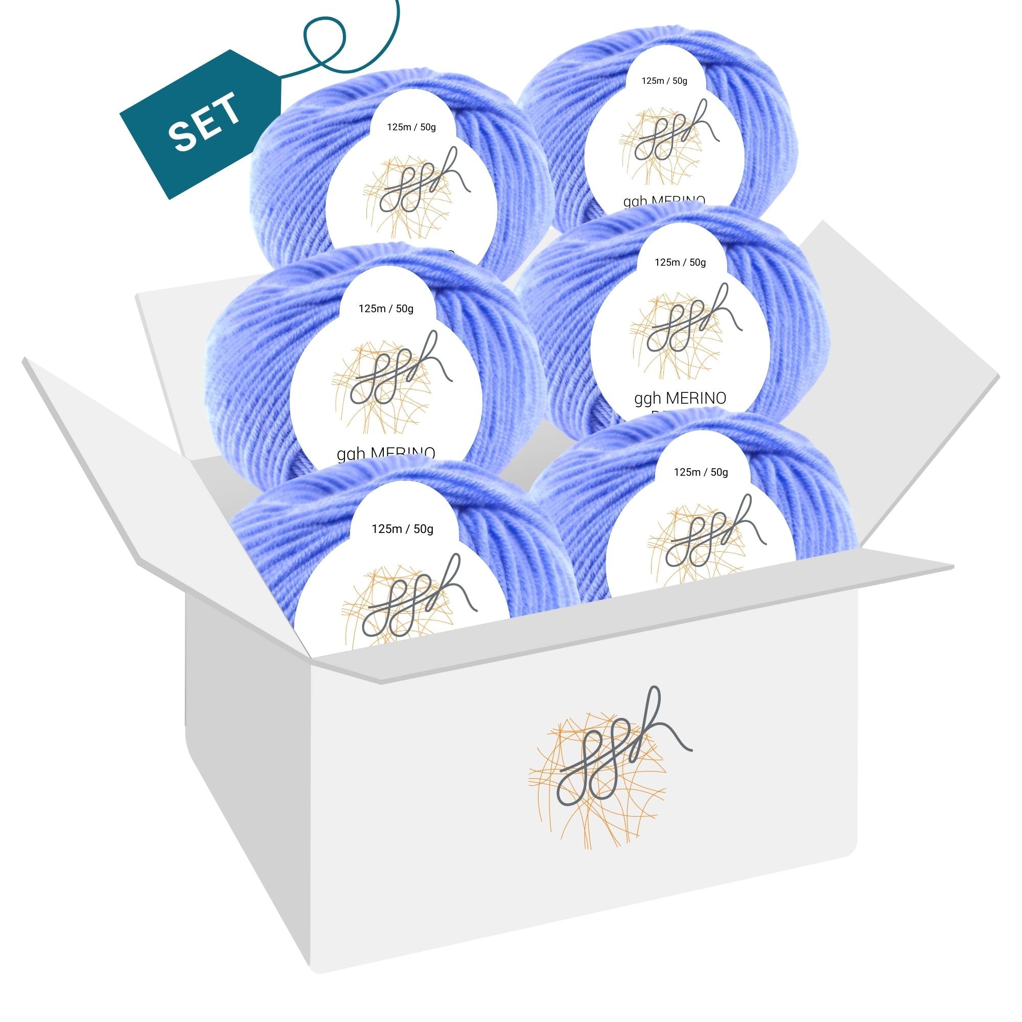 ggh Merino Deluxe - 300g Set (6x50g) - 023 - Hellblau - Rebecca - Online.de