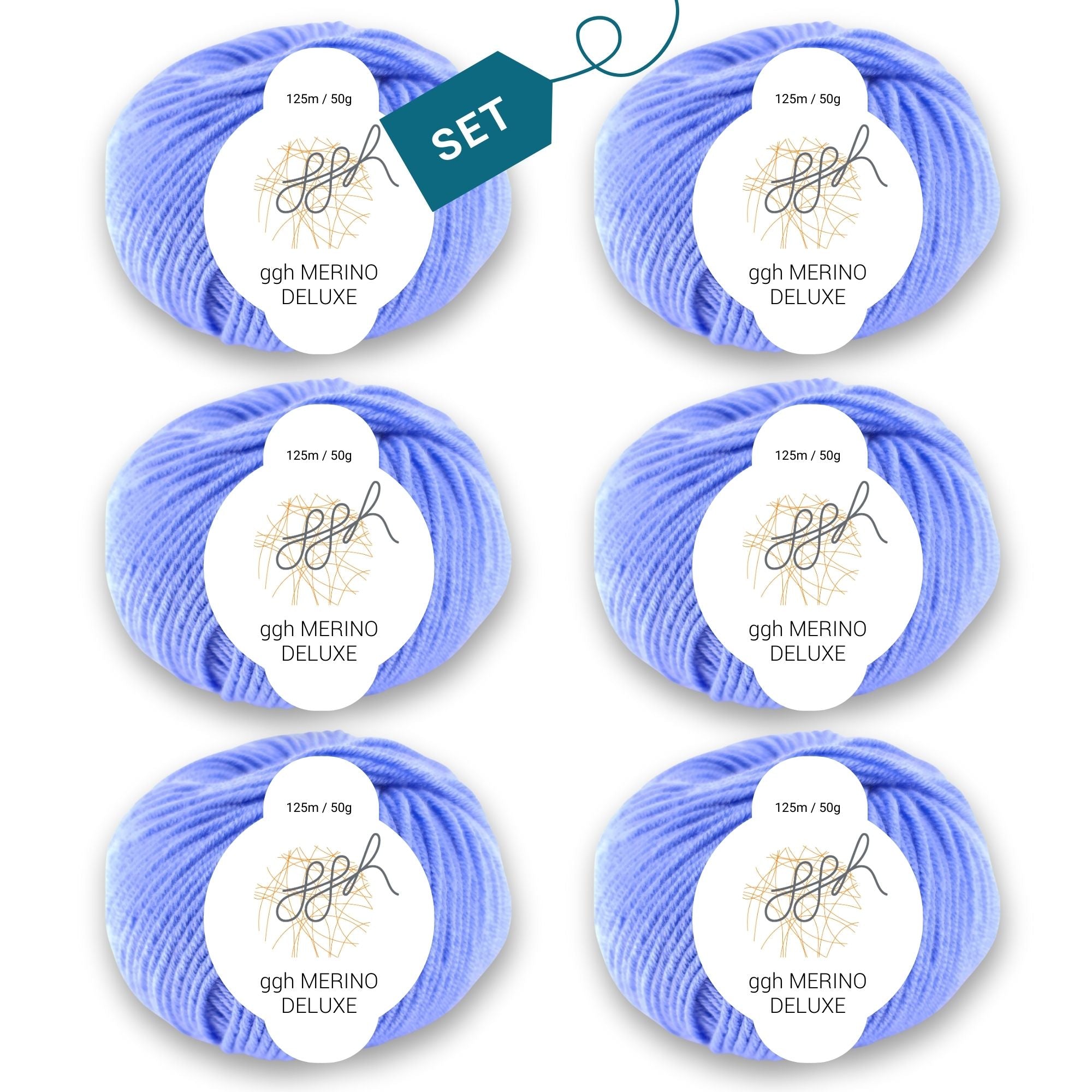 ggh Merino Deluxe - 300g Set (6x50g) - 023 - Hellblau - Rebecca - Online.de