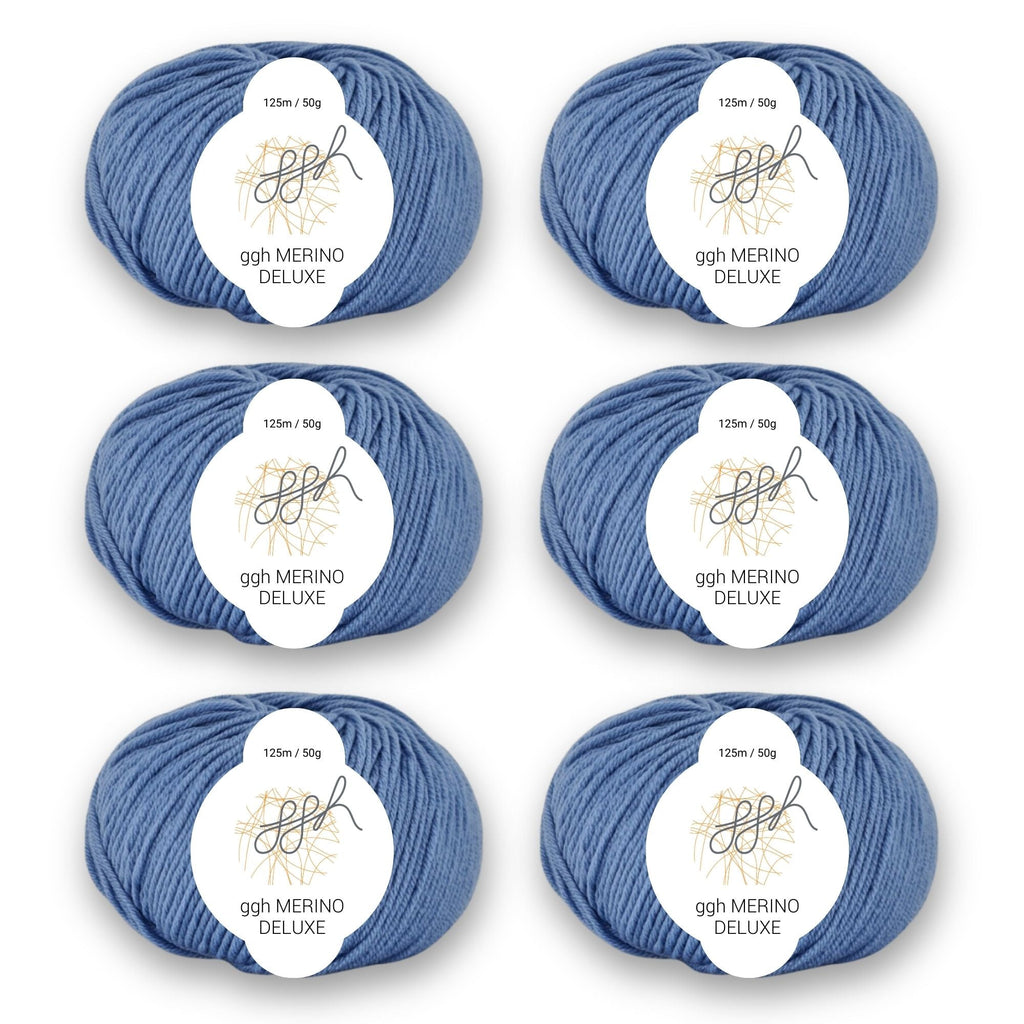 ggh Merino Deluxe - 300g Set (6x50g) - 024 - Himmelblau - Rebecca - Online.de