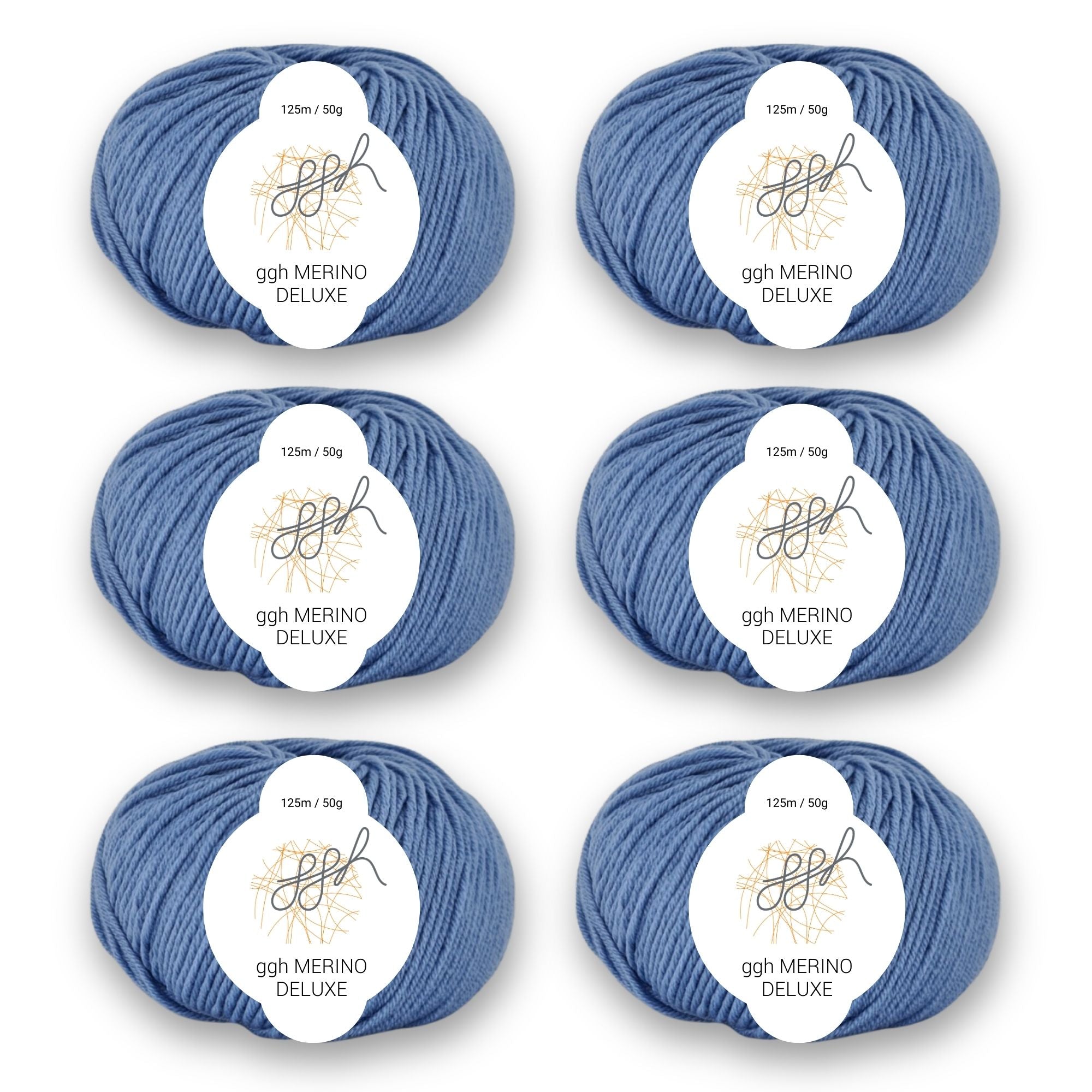 ggh Merino Deluxe - 300g Set (6x50g) - 024 - Himmelblau - Rebecca - Online.de
